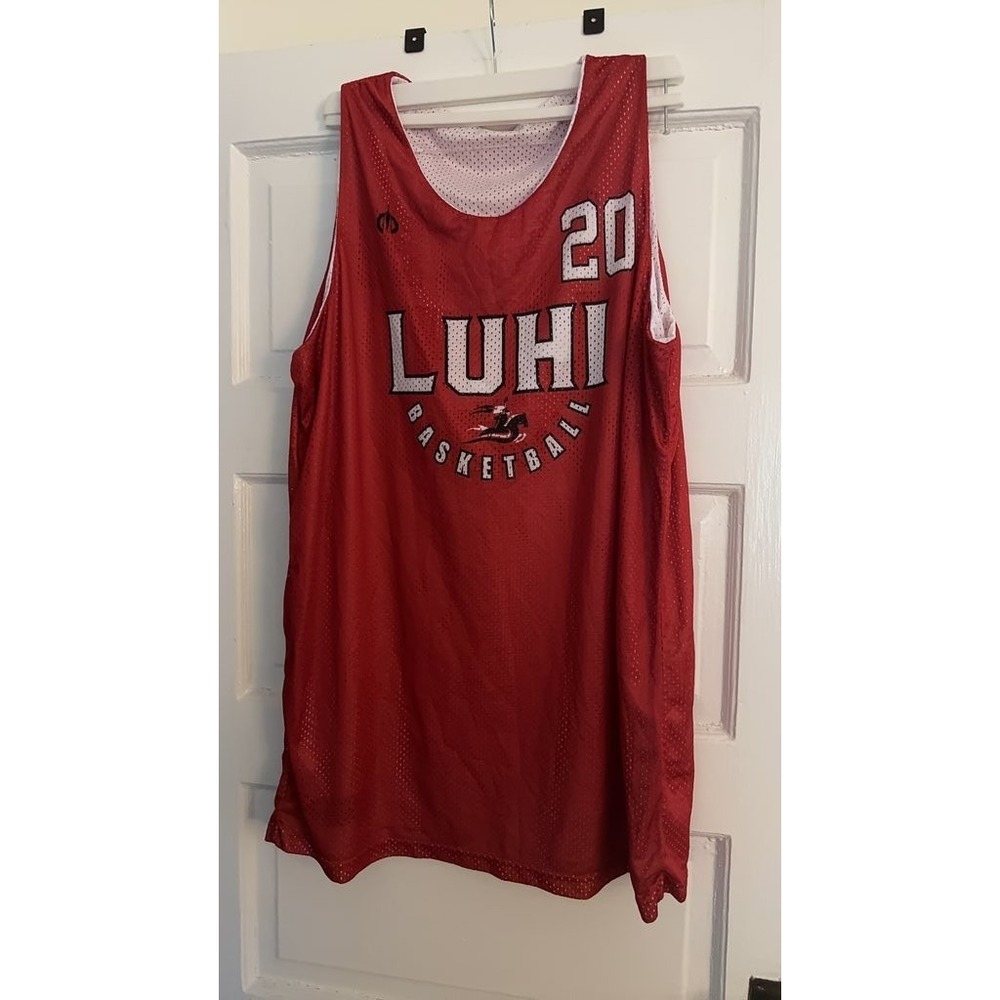 LuHi Basketball Jersey Red Size XL, EUC